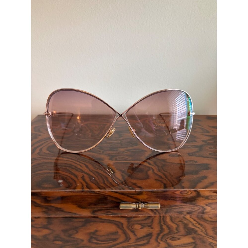 Tom Ford Butterfly Sunglasses Gold & Brown TF842 - Picture 14 of 15